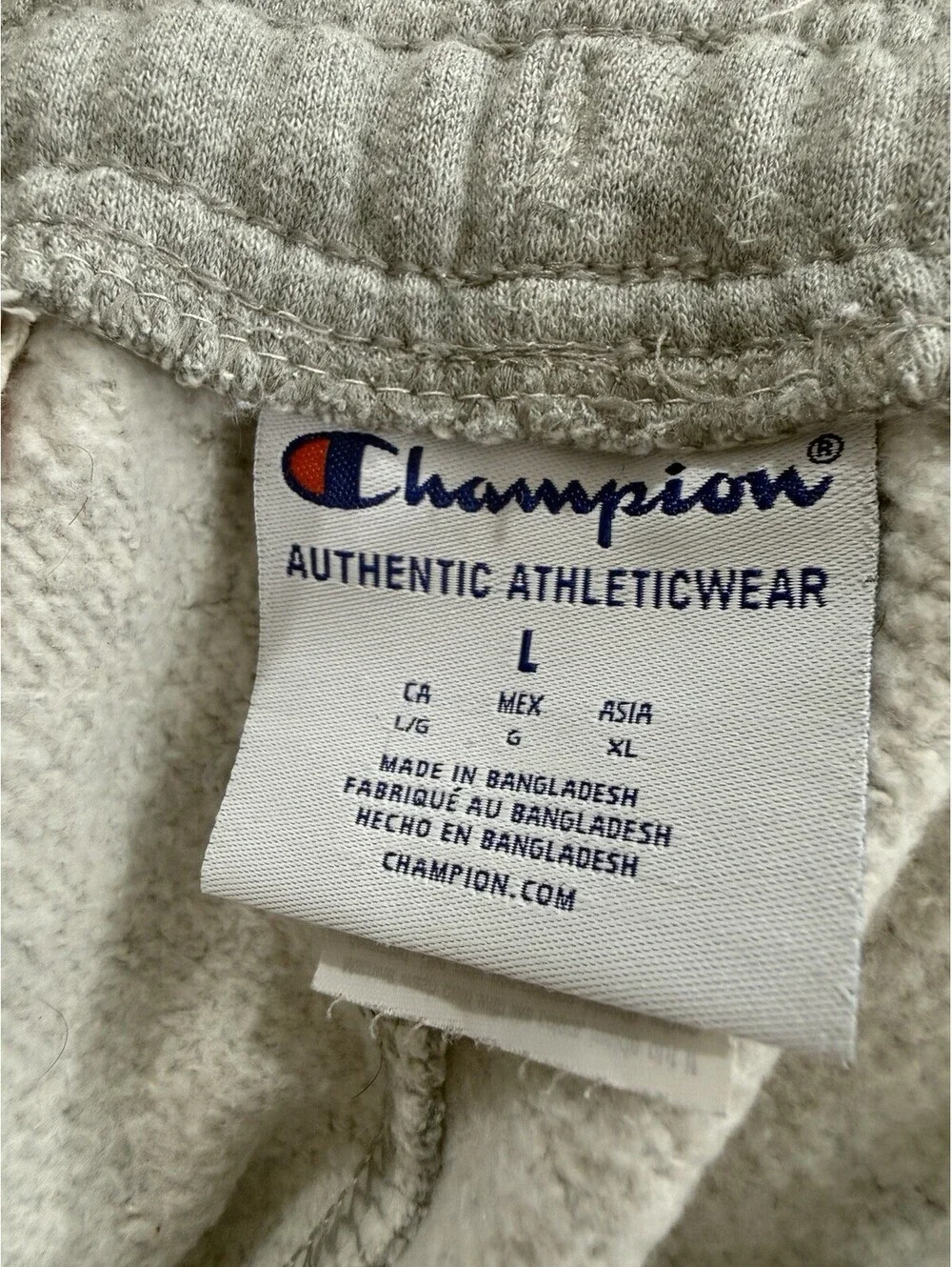 Champion Jogger Sweatpants Men’s Gray Cotton Poly Size L FREE SHIPPING